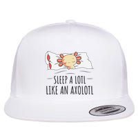 Sleeping Axolotl Pyjamas Mexican Salamander Lover Napping  Flatbill Hat
