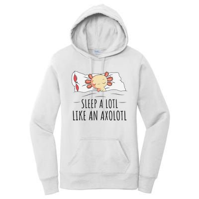 Sleeping Axolotl Pyjamas Mexican Salamander Lover Napping  Women's Pullover Hoodie