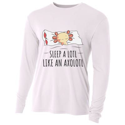 Sleeping Axolotl Pyjamas Mexican Salamander Lover Napping  Cooling Performance Long Sleeve Crew
