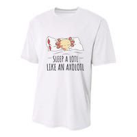Sleeping Axolotl Pyjamas Mexican Salamander Lover Napping  Youth Performance Sprint T-Shirt