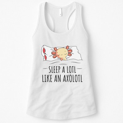 Sleeping Axolotl Pyjamas Mexican Salamander Lover Napping  Womens Tank Top