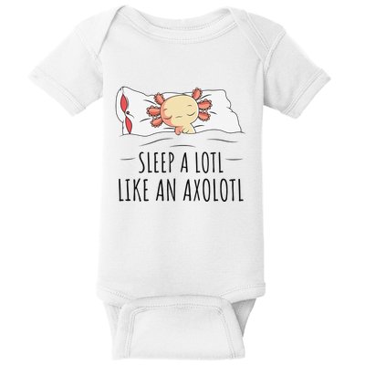 Sleeping Axolotl Pyjamas Mexican Salamander Lover Napping  Baby Bodysuit