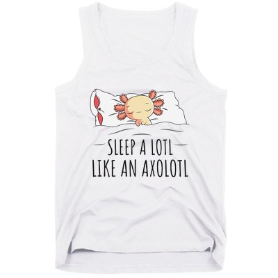Sleeping Axolotl Pyjamas Mexican Salamander Lover Napping  Tank Top