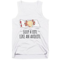 Sleeping Axolotl Pyjamas Mexican Salamander Lover Napping  Tank Top