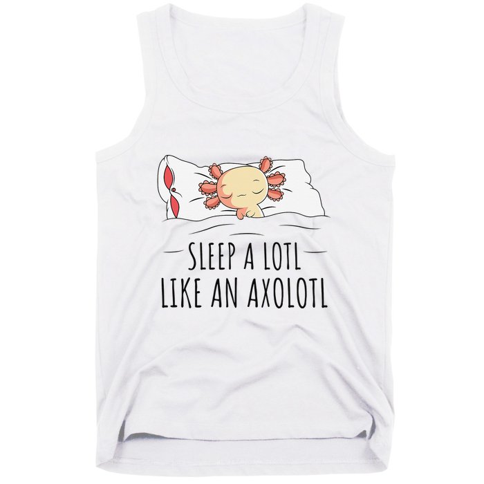 Sleeping Axolotl Pyjamas Mexican Salamander Lover Napping  Tank Top