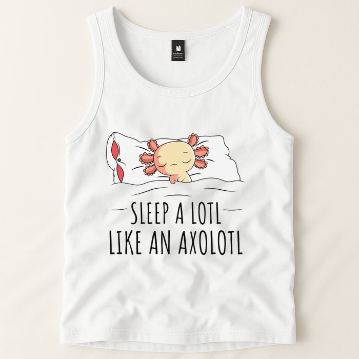 Sleeping Axolotl Pyjamas Mexican Salamander Lover Napping  Tank Top