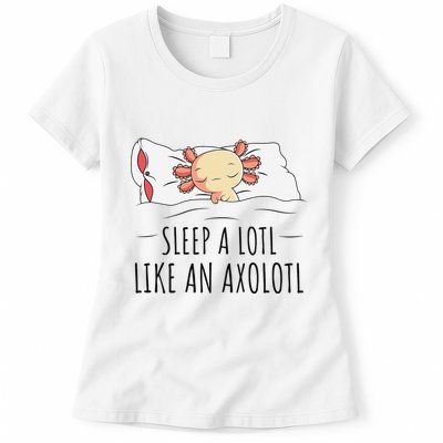 Sleeping Axolotl Pyjamas Mexican Salamander Lover Napping  Womens T-Shirt