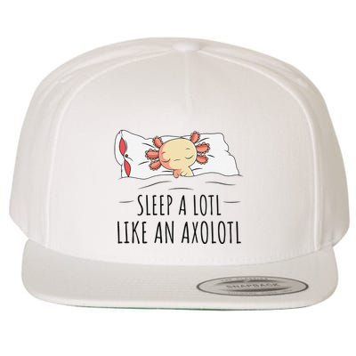 Sleeping Axolotl Pyjamas Mexican Salamander Lover Napping  Wool Snapback Cap