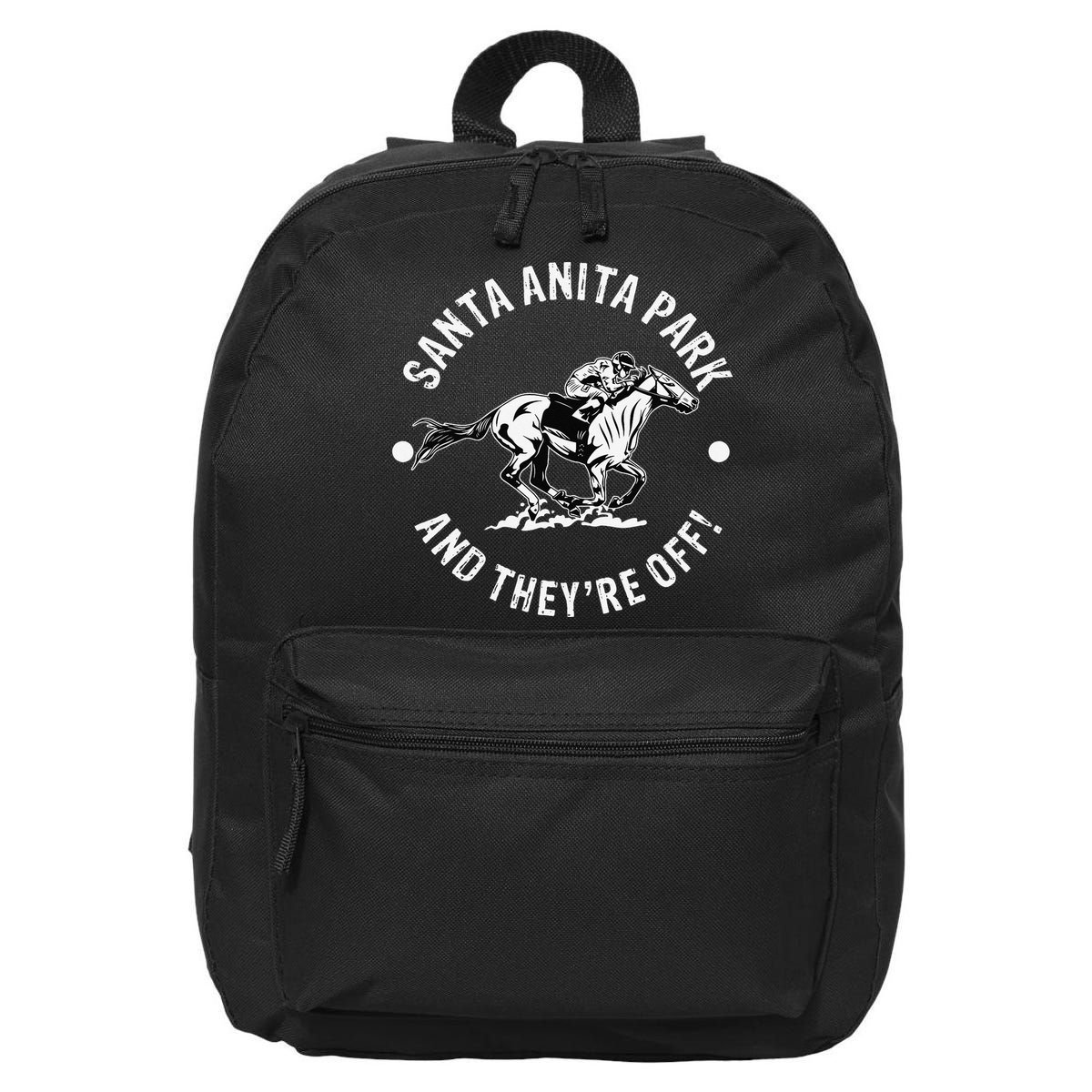 Santa Anita Park Racetrack Horse Racing Equestrian CA Derby 16 in Basic Backpack