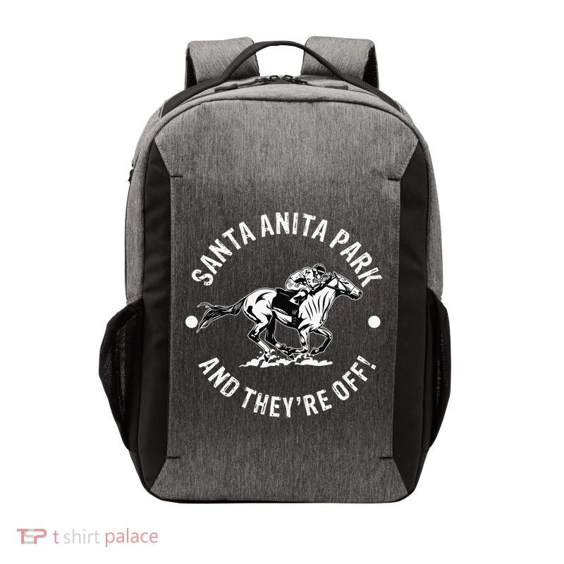 Santa Anita Park Racetrack Horse Racing Equestrian CA Derby Vector Backpack