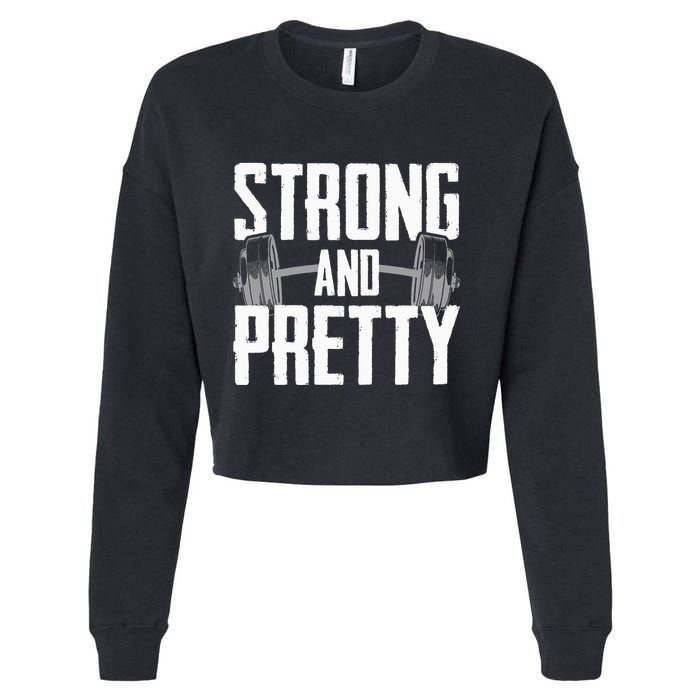Strong And Pretty Powerlifting Apparel Gym Cropped Pullover Crew