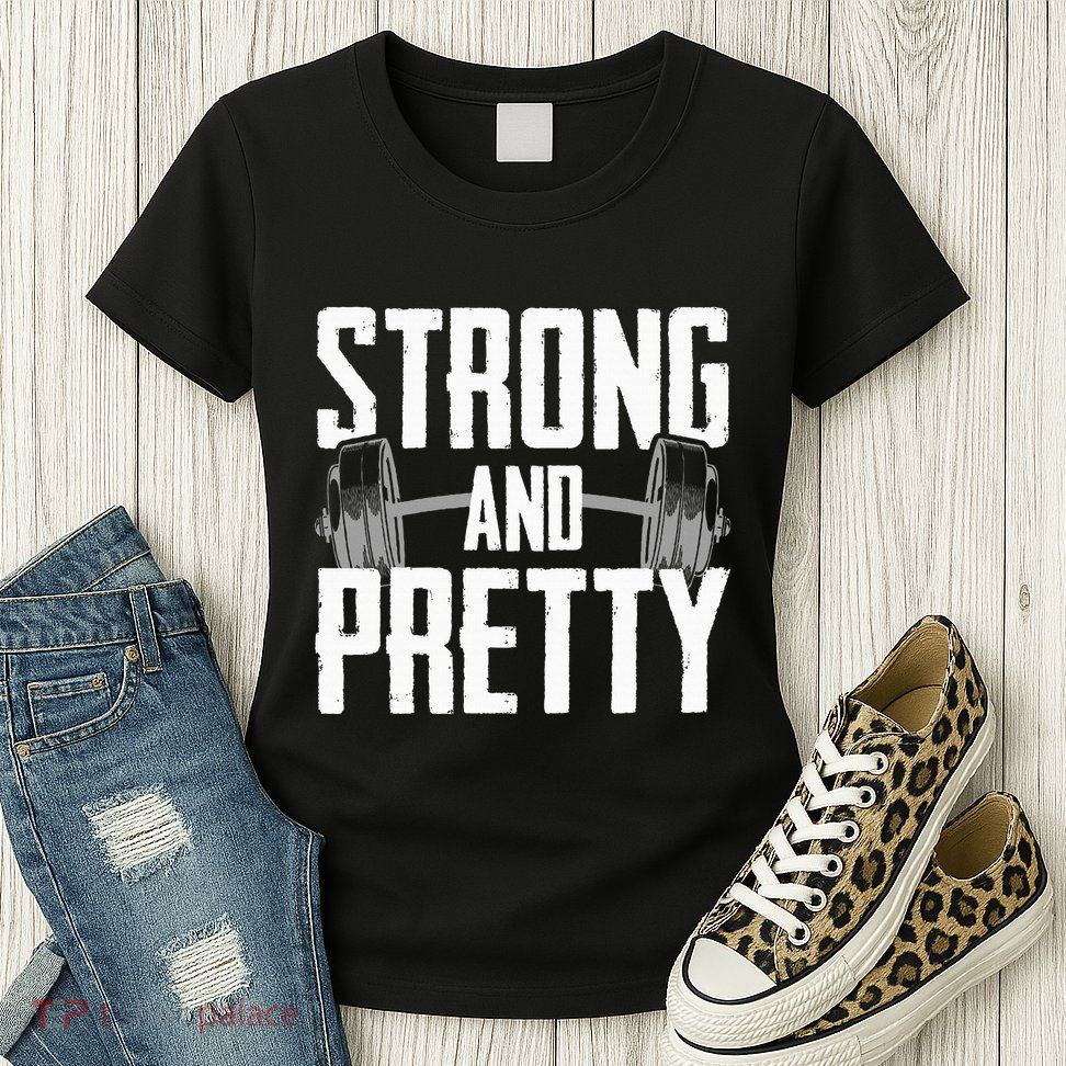 Strong And Pretty Powerlifting Apparel Gym Womens T-Shirt