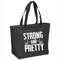 Strong And Pretty Powerlifting Apparel Gym Zip Tote Bag