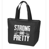 Strong And Pretty Powerlifting Apparel Gym Zip Tote Bag