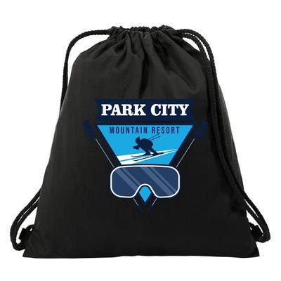Ski At Park City Mountain Resort Drawstring Bag