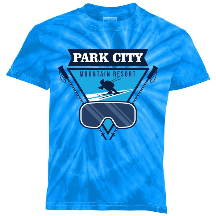 Ski At Park City Mountain Resort Kids Tie-Dye T-Shirt