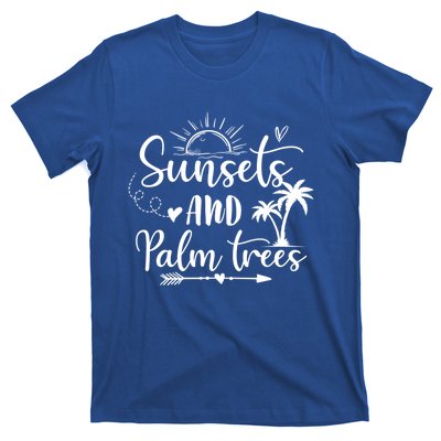 Sunsets And Palm Trees Summer Vibes Beach Vacay Summertime Gift T-Shirt