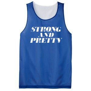 Strong And Pretty Funny Gift Mesh Reversible Basketball Jersey Tank