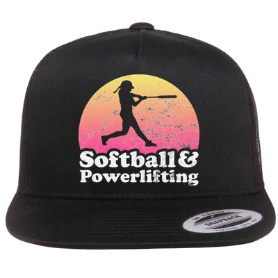Softball and Powerlifting  Powerlifter Flat Bill Trucker Hat