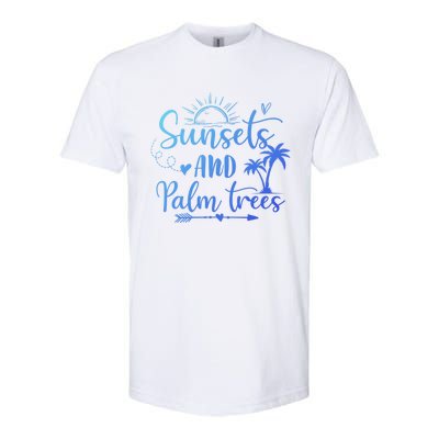 Sunsets And Palm Trees Summer Vibes Beach Vacay Summertime Gift Softstyle® CVC T-Shirt