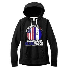 Salvadoran American Patriot Heart is from El Salvador Grown Women's Fleece Hoodie