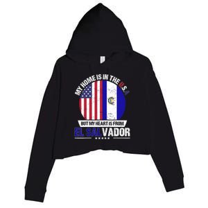 Salvadoran American Patriot Heart is from El Salvador Grown Crop Fleece Hoodie