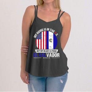 Salvadoran American Patriot Heart is from El Salvador Grown Women's Strappy Tank