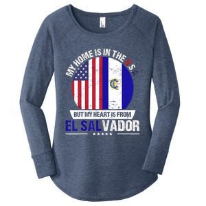 Salvadoran American Patriot Heart is from El Salvador Grown Women's Perfect Tri Tunic Long Sleeve Shirt