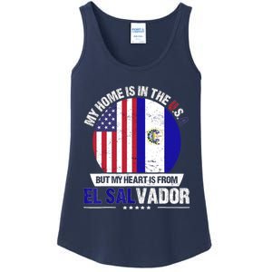 Salvadoran American Patriot Heart is from El Salvador Grown Ladies Essential Tank