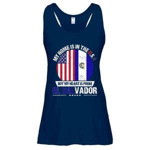 Salvadoran American Patriot Heart is from El Salvador Grown Ladies Essential Flowy Tank