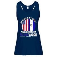 Salvadoran American Patriot Heart is from El Salvador Grown Ladies Essential Flowy Tank