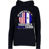 Salvadoran American Patriot Heart is from El Salvador Grown Womens Funnel Neck Pullover Hood