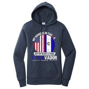 Salvadoran American Patriot Heart is from El Salvador Grown Women's Pullover Hoodie