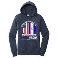 Salvadoran American Patriot Heart is from El Salvador Grown Women's Pullover Hoodie