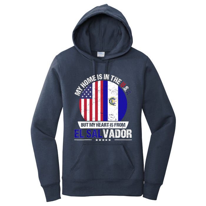 Salvadoran American Patriot Heart is from El Salvador Grown Women's Pullover Hoodie