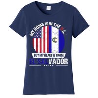 Salvadoran American Patriot Heart is from El Salvador Grown Women's T-Shirt