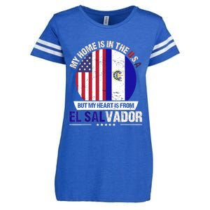 Salvadoran American Patriot Heart is from El Salvador Grown Enza Ladies Jersey Football T-Shirt