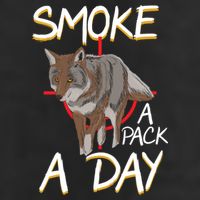 Smoke A Pack A Day Coyote Hunting Jackal Wolf Great Gift 7 Panel Mesh Trucker Snapback Hat