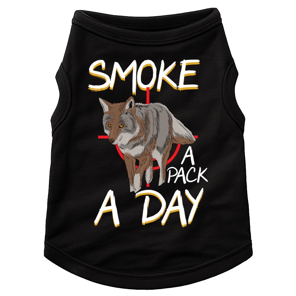 Smoke A Pack A Day Coyote Hunting Jackal Wolf Great Gift Doggie Tank