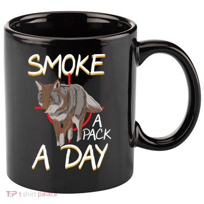 Smoke A Pack A Day Coyote Hunting Jackal Wolf Great Gift 11oz C Handle Ceramic Mug