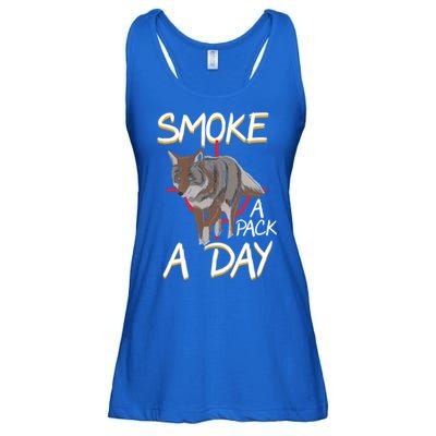 Smoke A Pack A Day Coyote Hunting Jackal Wolf Great Gift Ladies Essential Flowy Tank