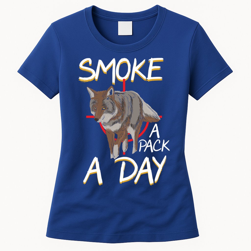 Smoke A Pack A Day Coyote Hunting Jackal Wolf Great Gift Womens T-Shirt