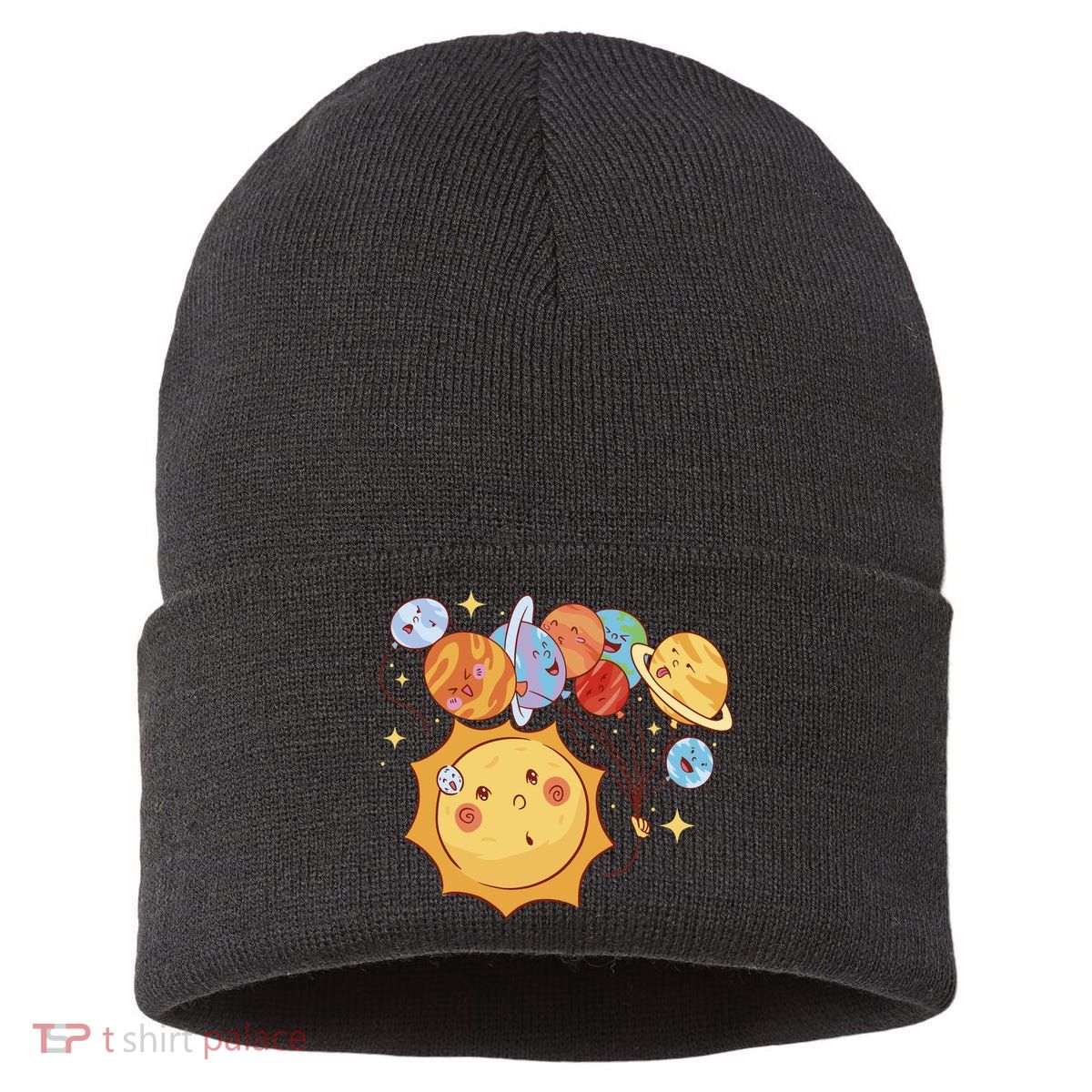 Sun And Planets Cute Galaxy Sustainable Knit Beanie