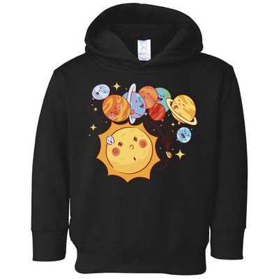Sun And Planets Cute Galaxy Toddler Hoodie