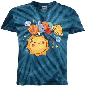 Sun And Planets Cute Galaxy Kids Tie-Dye T-Shirt