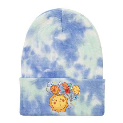 Sun And Planets Cute Galaxy Tie Dye 12in Knit Beanie