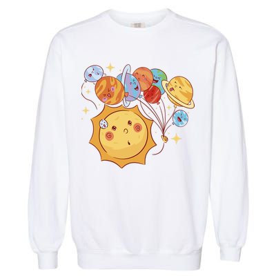 Sun And Planets Cute Galaxy Garment-Dyed Sweatshirt