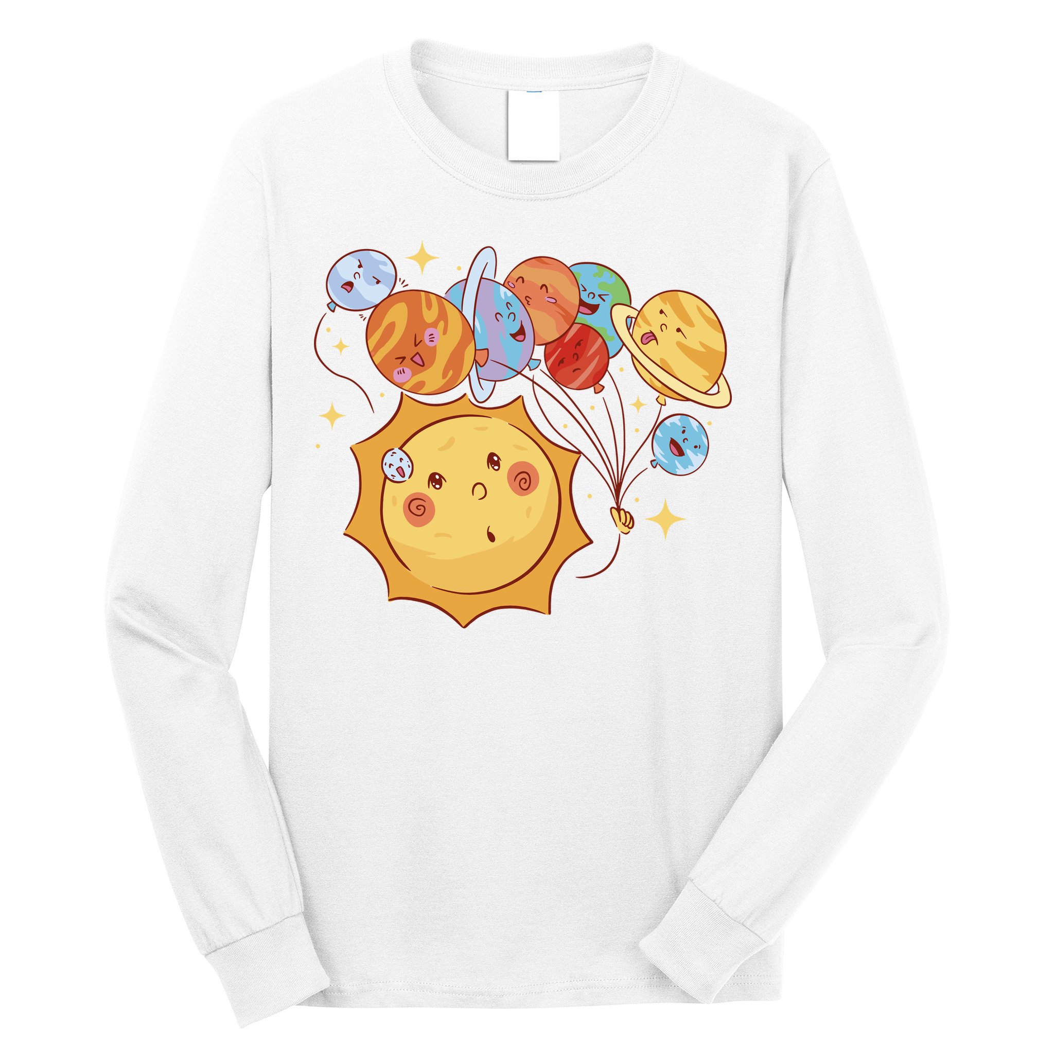 Sun And Planets Cute Galaxy Long Sleeve Shirt
