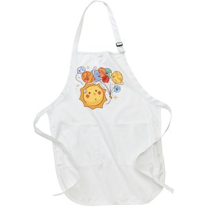 Sun And Planets Cute Galaxy Full-Length Apron With Pockets