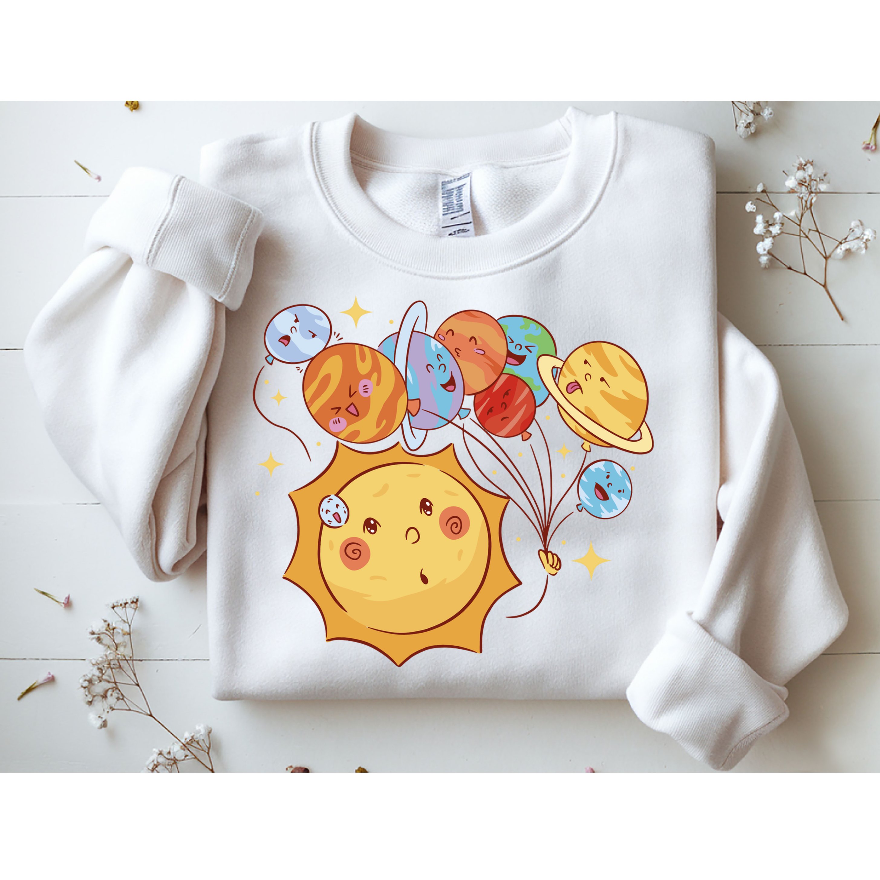 Sun And Planets Cute Galaxy Sweatshirt
